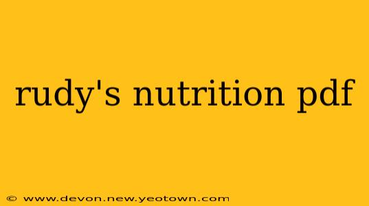 rudy's nutrition pdf
