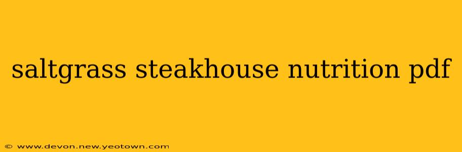 saltgrass steakhouse nutrition pdf