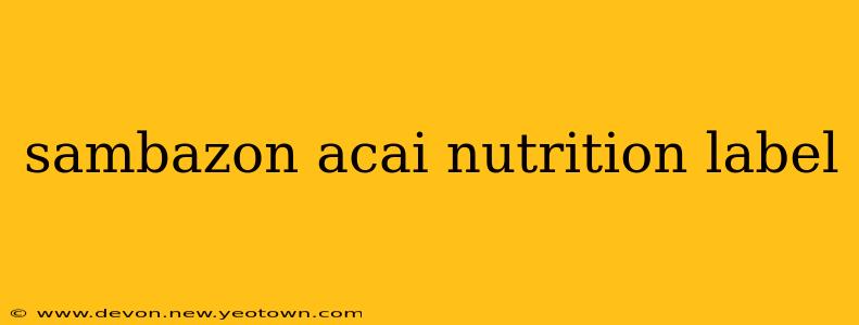 sambazon acai nutrition label