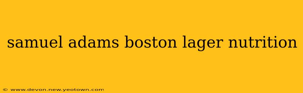 samuel adams boston lager nutrition