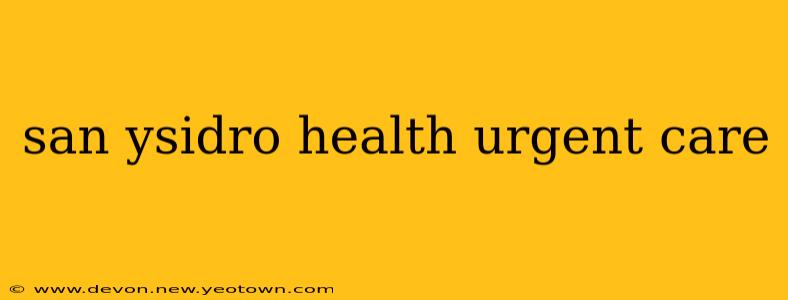 san ysidro health urgent care