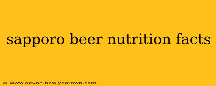 sapporo beer nutrition facts
