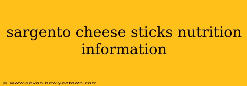 sargento cheese sticks nutrition information