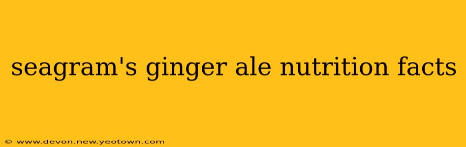 seagram's ginger ale nutrition facts