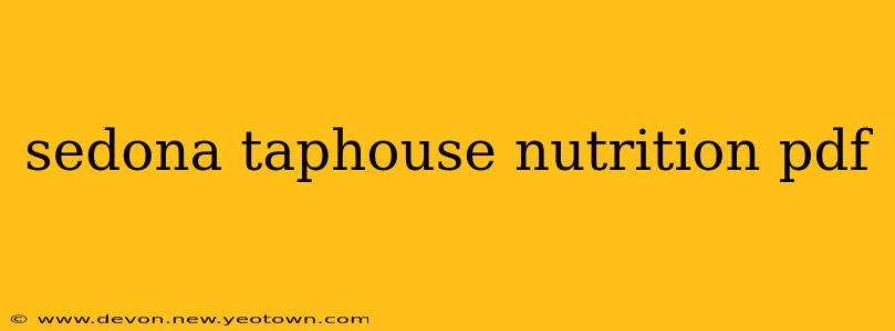 sedona taphouse nutrition pdf