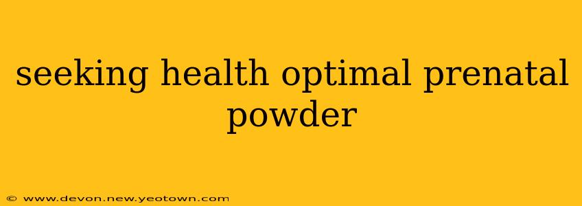 seeking health optimal prenatal powder