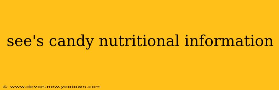 see's candy nutritional information