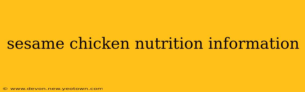 sesame chicken nutrition information