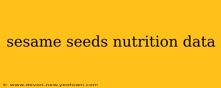 sesame seeds nutrition data