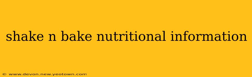 shake n bake nutritional information