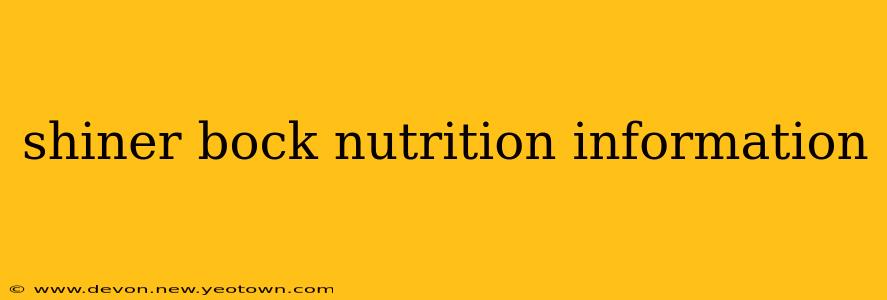 shiner bock nutrition information