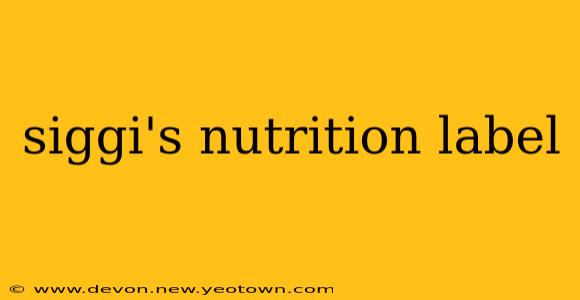 siggi's nutrition label