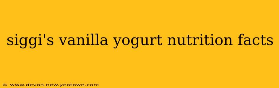 siggi's vanilla yogurt nutrition facts