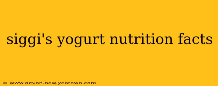 siggi's yogurt nutrition facts