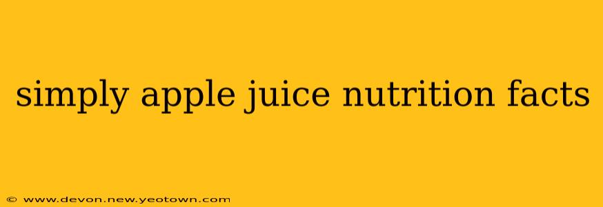 simply apple juice nutrition facts