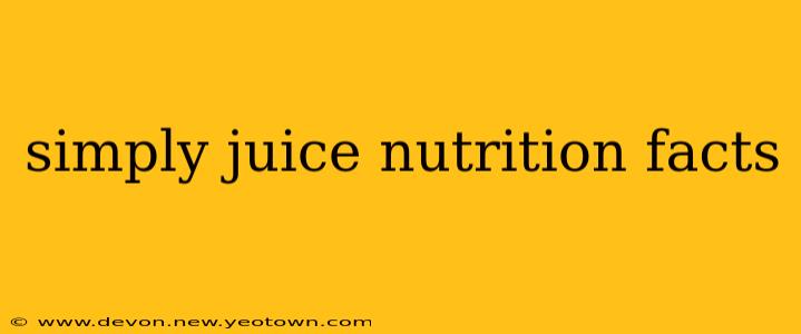 simply juice nutrition facts