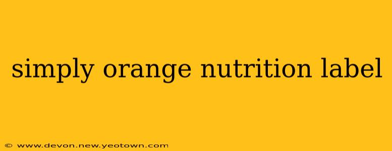 simply orange nutrition label