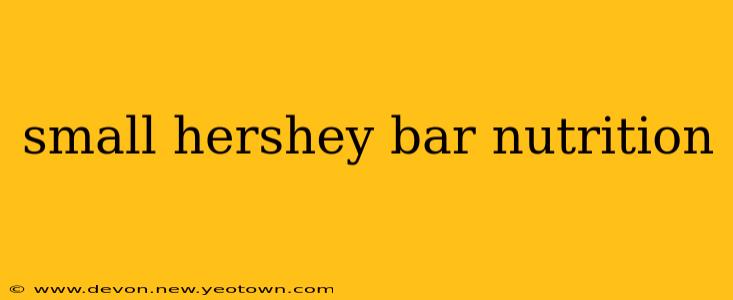 small hershey bar nutrition