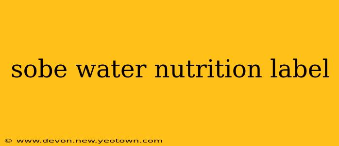 sobe water nutrition label