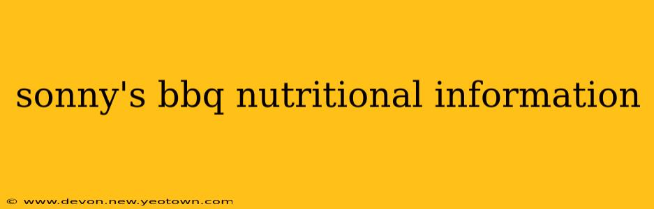 sonny's bbq nutritional information