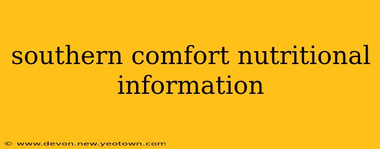 southern comfort nutritional information