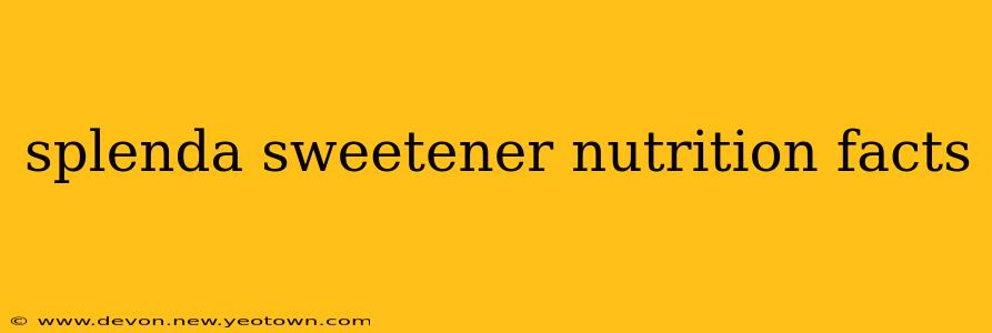 splenda sweetener nutrition facts