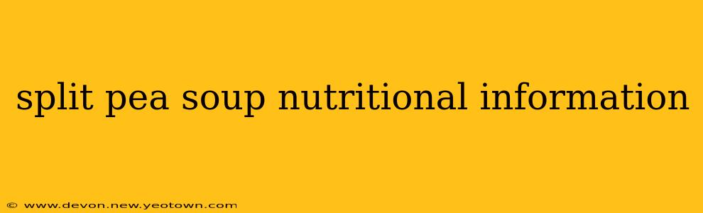 split pea soup nutritional information