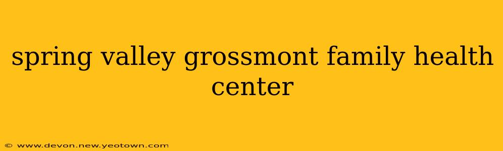 spring valley grossmont family health center