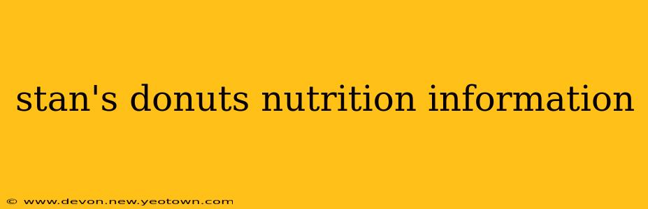 stan's donuts nutrition information