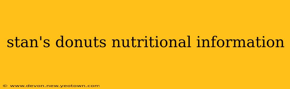 stan's donuts nutritional information