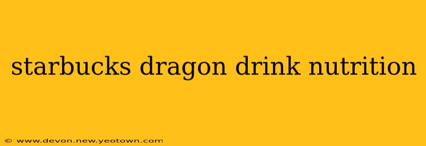 starbucks dragon drink nutrition