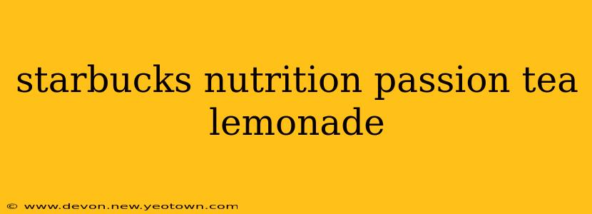 starbucks nutrition passion tea lemonade