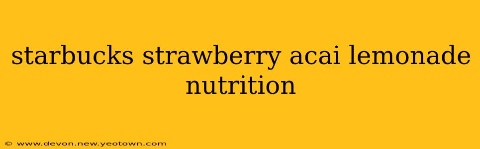 starbucks strawberry acai lemonade nutrition