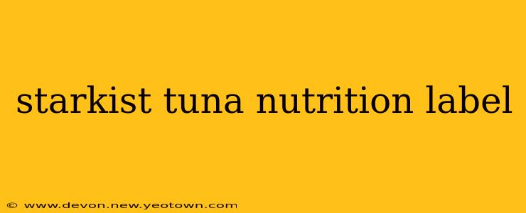 starkist tuna nutrition label