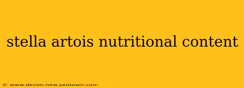 stella artois nutritional content