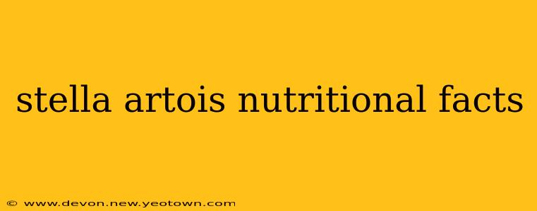stella artois nutritional facts