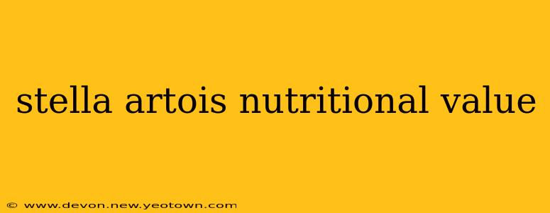 stella artois nutritional value