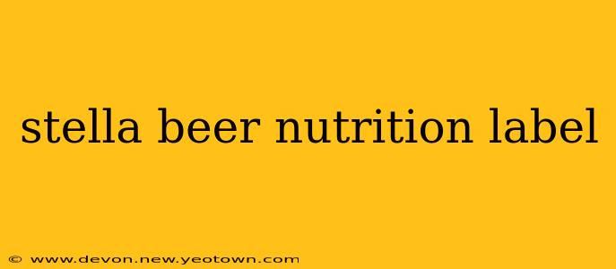 stella beer nutrition label