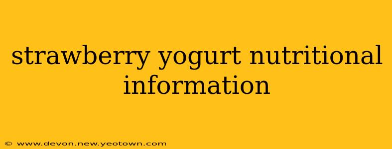 strawberry yogurt nutritional information
