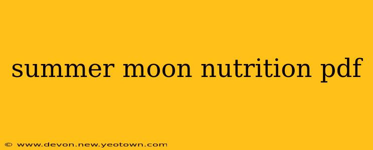 summer moon nutrition pdf