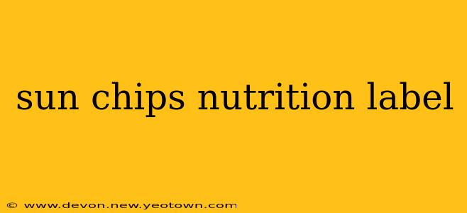 sun chips nutrition label