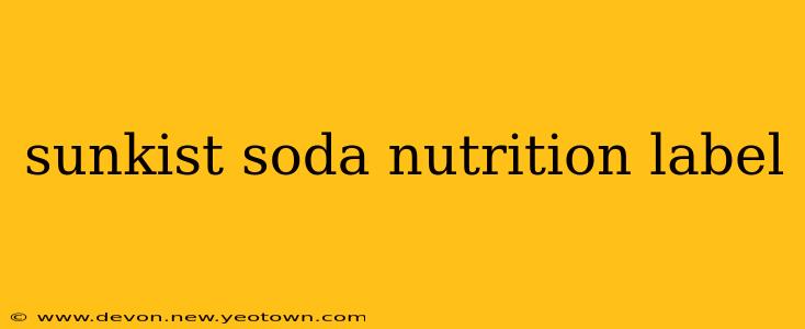 sunkist soda nutrition label