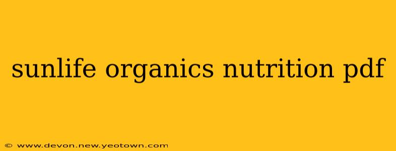 sunlife organics nutrition pdf