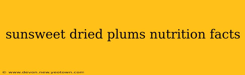 sunsweet dried plums nutrition facts