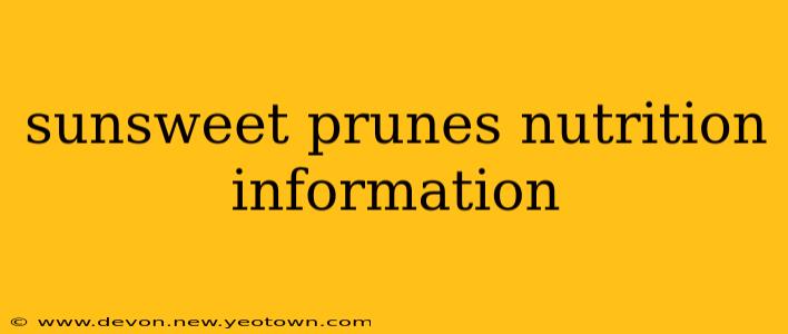 sunsweet prunes nutrition information