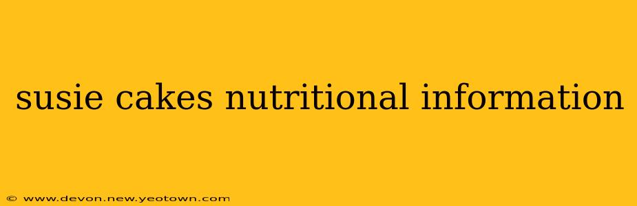 susie cakes nutritional information
