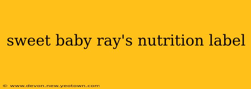 sweet baby ray's nutrition label