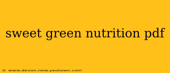 sweet green nutrition pdf
