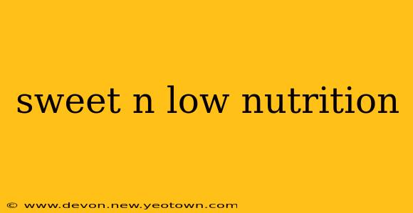 sweet n low nutrition