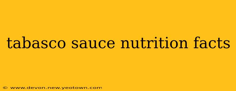 tabasco sauce nutrition facts